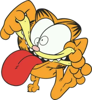 😜 Garfield gato, desenho animado, humor, quadrinhos, laranja, Garfield telegram sticker