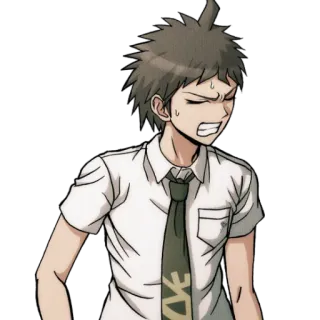 😟 Hajime Hinata Danganronpa Anime, Danganronpa, Hajime Hinata, Personagem, Expressão, Video game whatsapp sticker