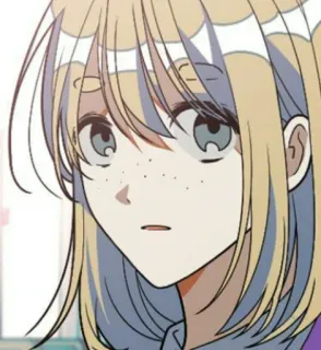 😳 anime girl, cartoon character, manga, illustration, portrait telegram sticker