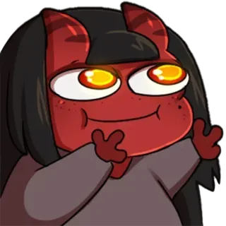🤗 Dämon, niedlich, rot, Monster Mädchen, Hörner, Chibi telegram sticker