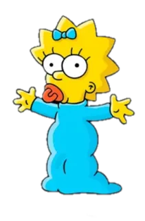 🙅 Maggie Simpson The Simpsons cartoon, tv show, baby, animated, yellow, cute telegram sticker