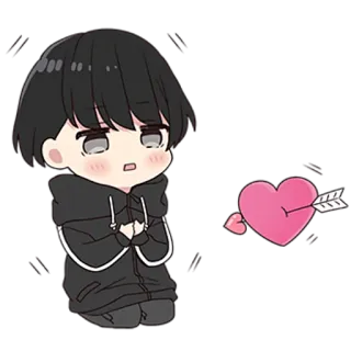 💘 animé, dessin animé, cœur, flèche, amour, chibi telegram sticker