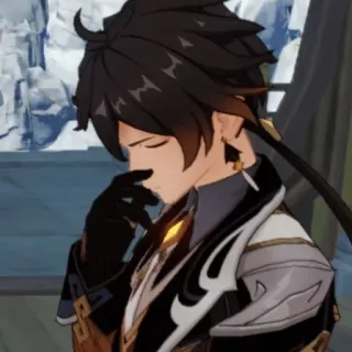 🖤 Zhongli Genshin Impact anime, man, Zhongli, Genshin Impact, verdrietig, huilen telegram sticker