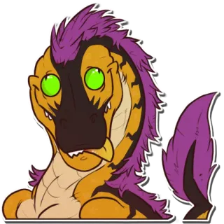 🤓 공룡, 만화, 파충류, 동물, 귀여운, 스티커 telegram sticker