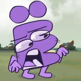 😮 Dibujo animado, Morado, Personaje, Gritando, Animado whatsapp sticker
