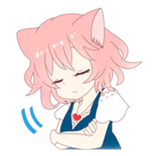 💤 Anime, Garota gato, Bravo, Irritado, Desenho animado telegram sticker