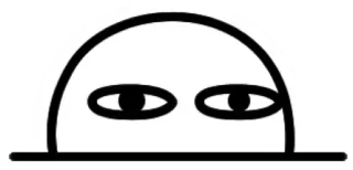 👀 minimalista, occhi, faccia, sguardo, emoji, icona, espressione telegram sticker