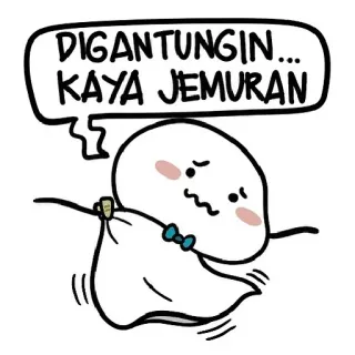 😑 DIGANTUNGIN... KAYA JEMURAN Dibujo animado, Lindo, Colgando, Secando, Emocional, Caprichoso telegram sticker