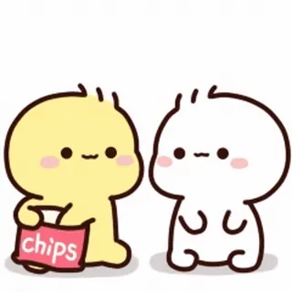 ❤ chips imut, kawaii, keripik, makanan, camilan, kartun, menggemaskan telegram sticker