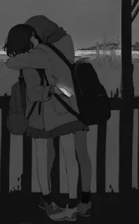 😍 lgbtq, anime, beso, amor, chicas, lesbiana, romántico, lindo telegram sticker
