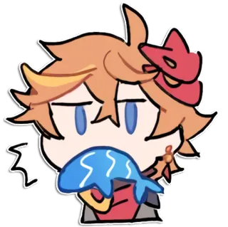 😲 Tartaglia Genshin Impact Anime, Genshin Impact, Tartaglia, Chibi, Fofo, Video game, Personagem whatsapp sticker