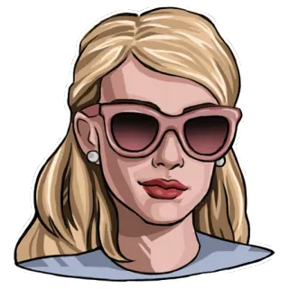 😎 mujer, rubia, gafas de sol, retrato telegram sticker