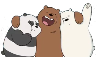 😕 Grizz, Panda, Ice Bear We Bare Bears cartoon, bears, cute, funny, animation, we bare bears telegram sticker
