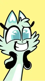 😍 Dibujo animado, Personaje, Animal, Gato, Lindo, Sonriendo telegram sticker