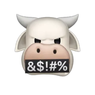 🐄 &$!#%@ bravo, vaca, emoji, ofensivo, palavrões telegram sticker
