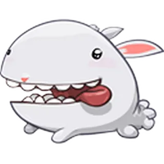😈 cartoon, animal, white, rabbit, funny, cute, creature whatsapp sticker
