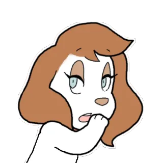 😮 Dessin animé, Chien, Personnage, Autocollant, Féminin telegram sticker