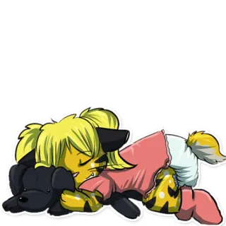 💤 หมา, อนิเมะ, การ์ตูน, นอนหลับ, น่ารัก, จิบิ telegram sticker