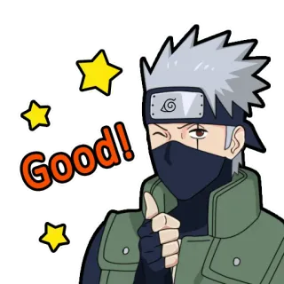 👍 Kakashi Naruto Good! anime, thumbs up, ninja, kakashi, good whatsapp sticker