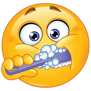 🤐 emoji, toothbrush, teeth, cleaning, hygiene, smile whatsapp sticker