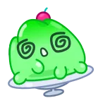 😵‍💫 Gelatine, Dessert, animiert, Cartoon, Kirsche, Essen telegram sticker