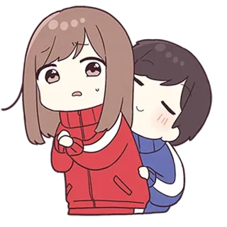 💙 アニメ, 可愛い, 漫画, 友情, 女の子, ハグ telegram sticker