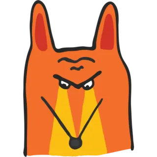 📖 vos, boos, cartoon, dier, oranje, gezicht, illustratie telegram sticker