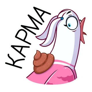💩 KARMA Karma, Dier, Cartoon, Zeehond, Poep whatsapp sticker