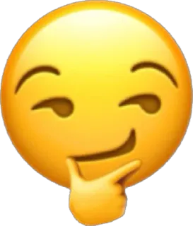 😏 อิโมจิ, คิด, ครุ่นคิด, ยิ้มเยาะ, สีเหลือง, หน้า telegram sticker