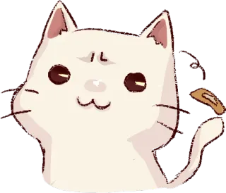 😌 cat, animal, pet, sticker, cute, cartoon telegram sticker