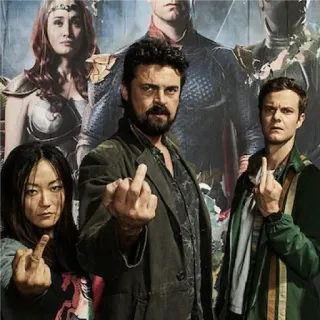 😈 The Boys Superheld, TV-Serie, Stinkefinger, beleidigend, Gewalt, Antiheld whatsapp sticker