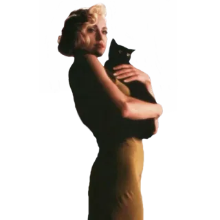 😼 Frau, Katze, Haustier, Porträt, Kleid telegram sticker