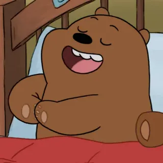 🥬 Grizz We Bare Bears мультфильм, медведь, спящий, милый, анимация, персонаж, Гризз, Мы обычные медведи whatsapp sticker