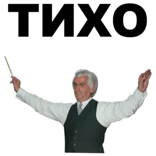 🤞 ТИХО дирижер, музыка, оркестр, тихий, тишина whatsapp sticker