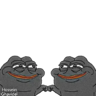 🤜 Hossein Ghavidel Meme, Pepe de Kikker, zelfgenoegzaam, Hossein Ghavidel telegram sticker