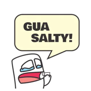 😓 GUA
SALTY! 짠, 슬픈, 울음, 만화, 감정, 애니메이션, 말풍선 telegram sticker