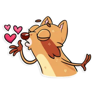 😘 binatang, imut, stiker, kartun, hati, cinta, kasih sayang telegram sticker