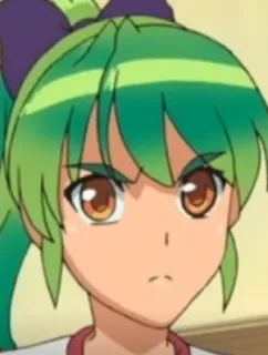 😠 Anime, Ragazza, Cartone animato, Capelli verdi telegram sticker
