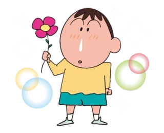 🌸 Shin-chan Crayon Shin-chan shin-chan, crayon shin-chan, flower, anime, cute, cartoon, animation telegram sticker