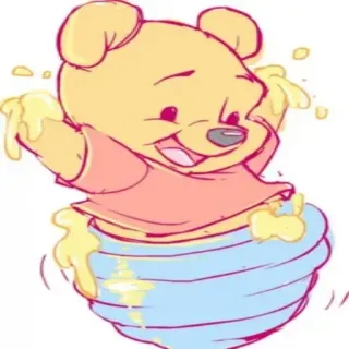 😆 Winnie the Pooh cartoon, bear, honey, cute, Disney telegram sticker