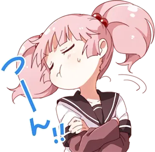 😒 へーん!! anime girl, pout, embarrassed, Japanese, cute, cartoon telegram sticker