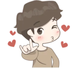 😘 dibujos animados, corazones, amor, beso, guiño, lindo, adorable telegram sticker