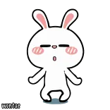 🐰 wonfor conejo, lindo, dibujos animados, animal, blanco telegram sticker