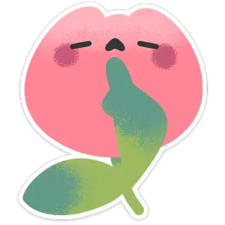 ☝ 桃, 漫画, 中指, 失礼, わいせつ, 攻撃的, フルーツ, 絵文字 telegram sticker