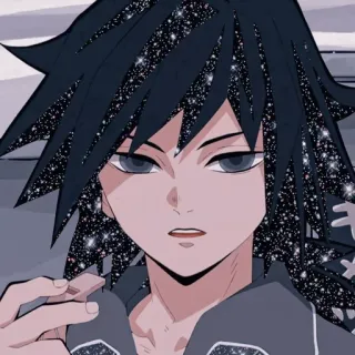 ⭐ Giyu Tomioka Demon Slayer anime, giyu tomioka, demon slayer, sparkle, character, japanese animation, manga whatsapp sticker