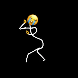 😭 человечек, эмодзи, средний палец, обидный, плакать, грустный, жест telegram sticker