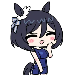 ☺️ anime girl, chibi, cute, horse ears, cartoon telegram sticker