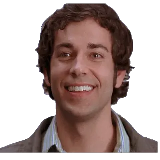 😬 Chuck Bartowski Chuck телешоу, улыбается, портрет, актер, Закари Ливай telegram sticker