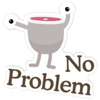 😛 No Problem sticker, cartoon, problem, ok, affirmative, positive telegram sticker