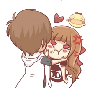 😡 Anime, Paar, Kuss, Liebe, Cartoon, Süß telegram sticker